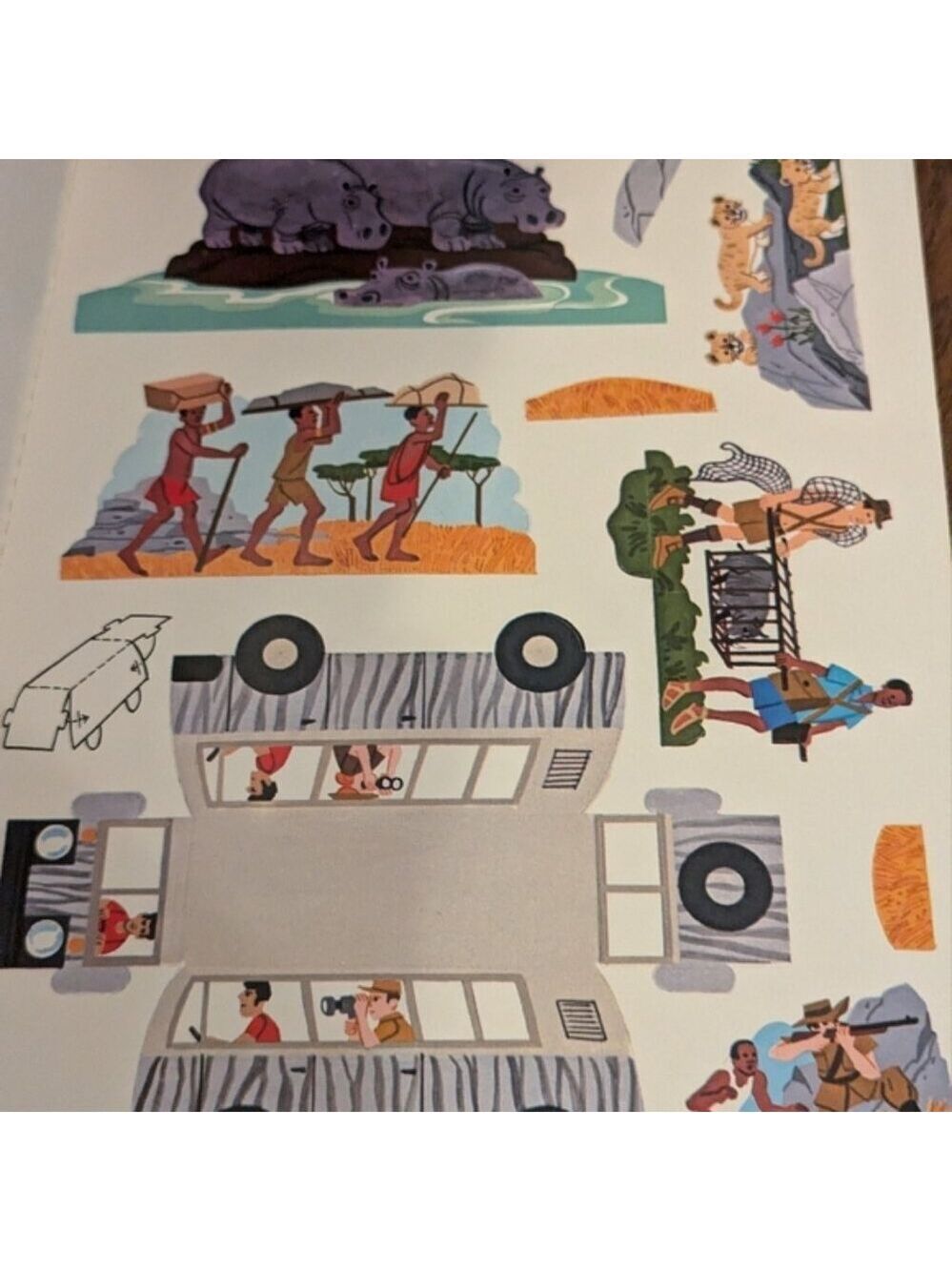 Vintage 1975 Tiny Safari paper craft Press-Out Book a Whitman book - Picture 4 of 8